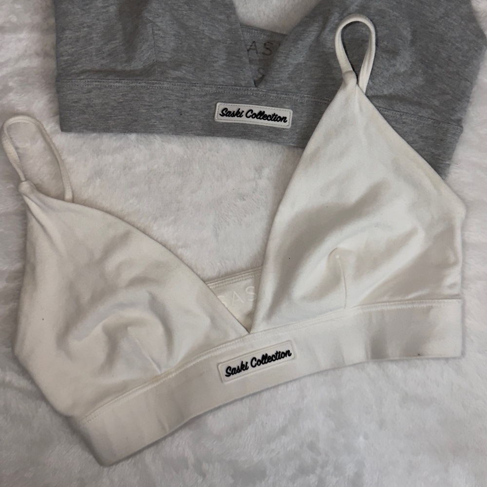 Saski Collection Off White Sports Bra Size S